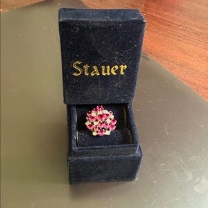 Stauer .925 Pink Floral Cluster Ring